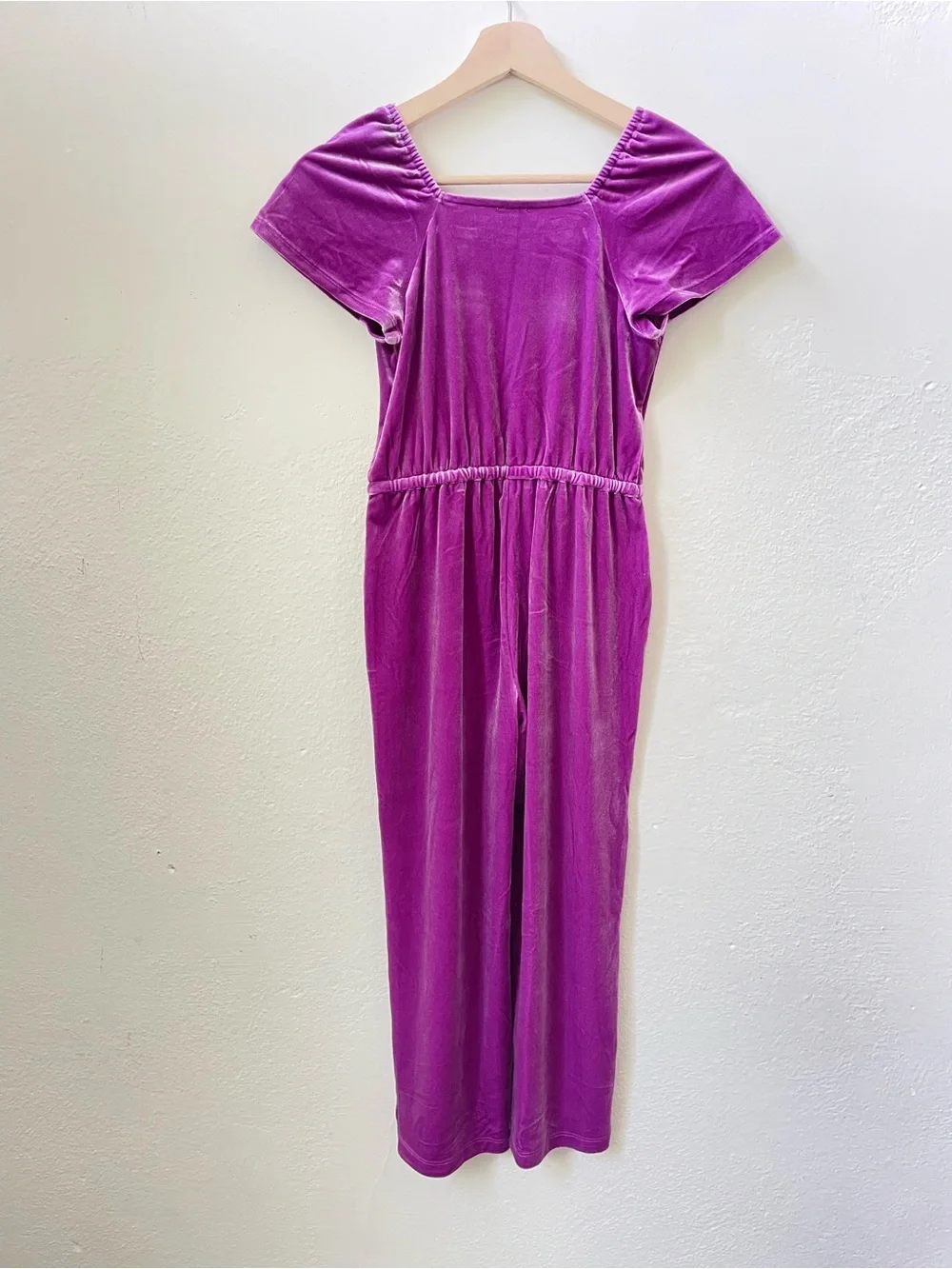 NWT Crewcuts by J.Crew Girls Purple Velvet Jumpsuit Size 8 Festive Event Holiday